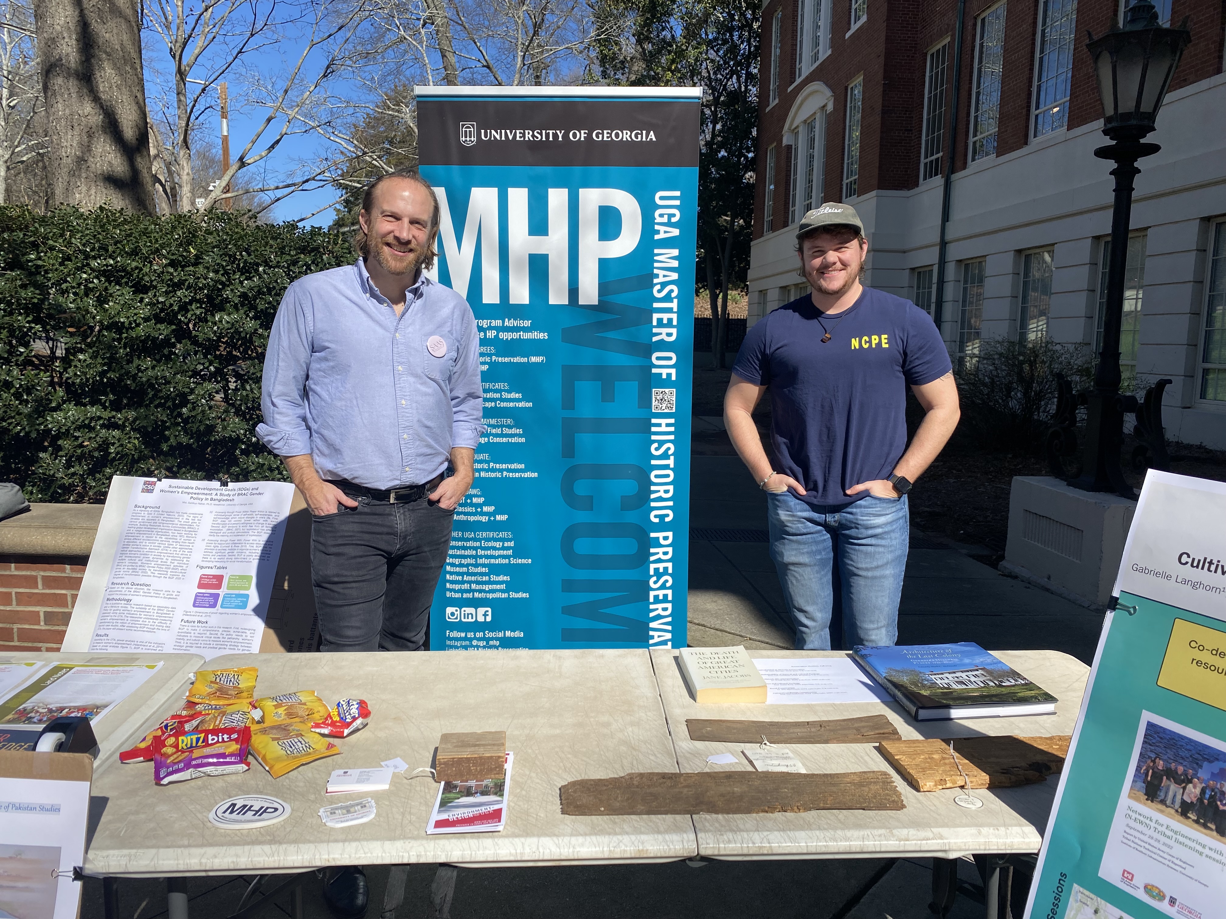 Historic Preservation Program table with two people