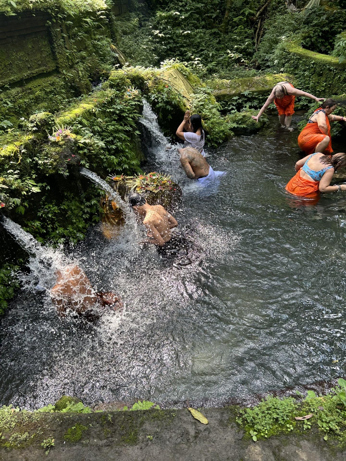 Savanna Davis: Tirta Empul Temple water purification ceremony in Tempaksiring, Bali.