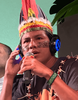 Tulio Viteri, the Director of International Relations for the Indigenous Kichwa community of Sarayaku in the Ecuadorian Amazon