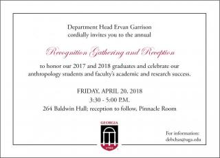 to honor our 2017 and 2018 graduates and celebrate our  anthropology students and faculty’s academic and research success.