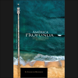 Book cover with aerial image of ocean and shore