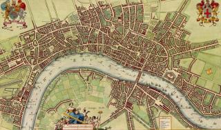 eighteen-century map of London showing the scalar effects of human networks there