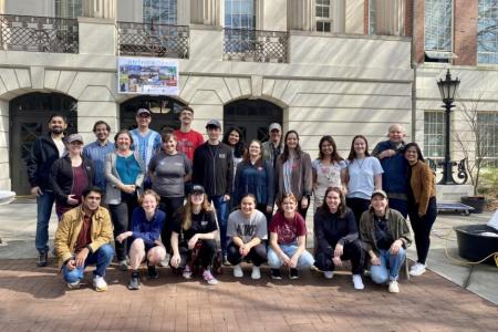 Anthroday participants group photo in front of baldwin hall