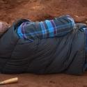 Carey Garland working on the Old Athens Cemetery dig